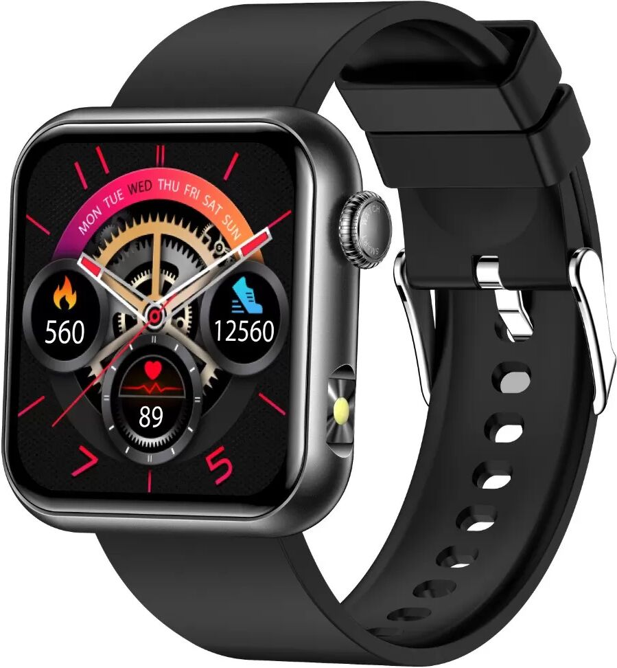 INF Smartwatch mit Bluetooth-Anruf & Gesundheitsüberwachung - Blutsauerstoff, Herzfrequenz, Schlafüberwachung Schwarz