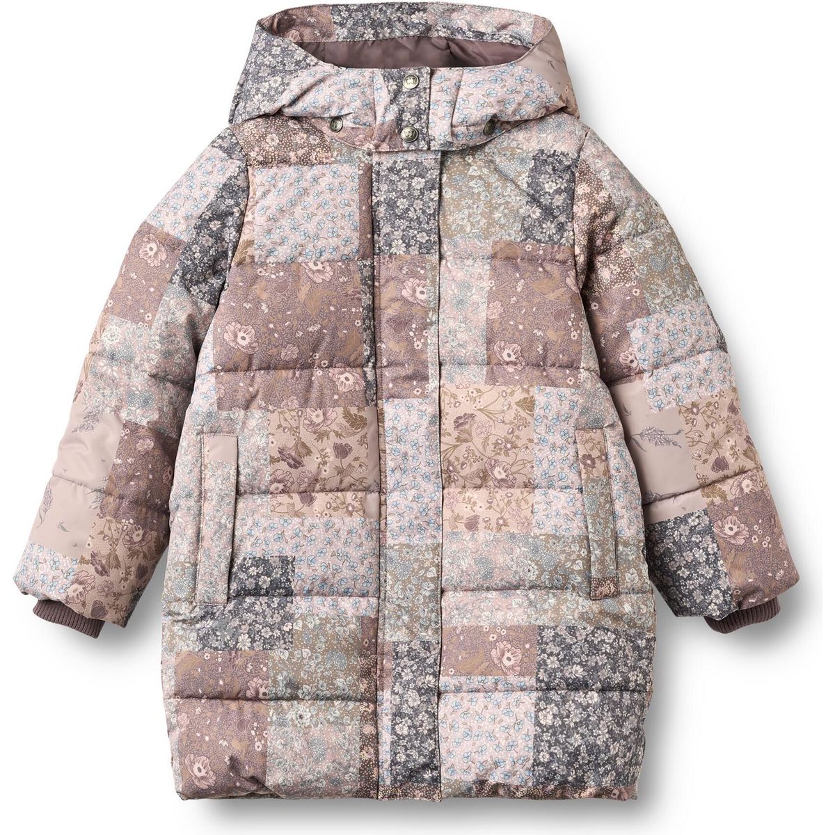 Wheat Puffer Coat Yrsa patchwork flowers (9618) 116 7458-913R GRS-9618-116/6y