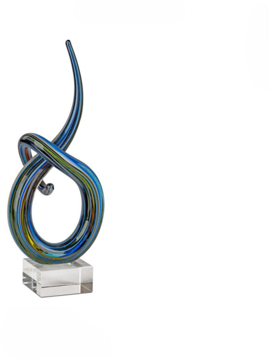 MMDeco Sierlijk Glasobject op Sokkel - Multicolor