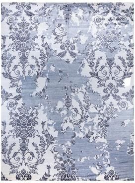 Overton "Modern One-of-a-Kind Hand-Knotted Area Rug, Blue - 9' 3"" x 12' 4"""
