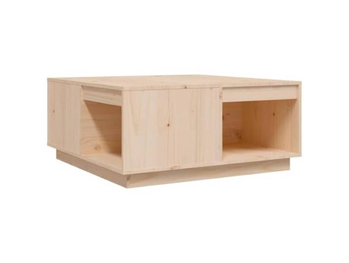 KKgypkn Couchtisch Massivholz Kiefer 80x81x36,5 cm Stabiler Holzrahmen, reichlich Stauraum, geräumige Tischplatte, einfache Montage