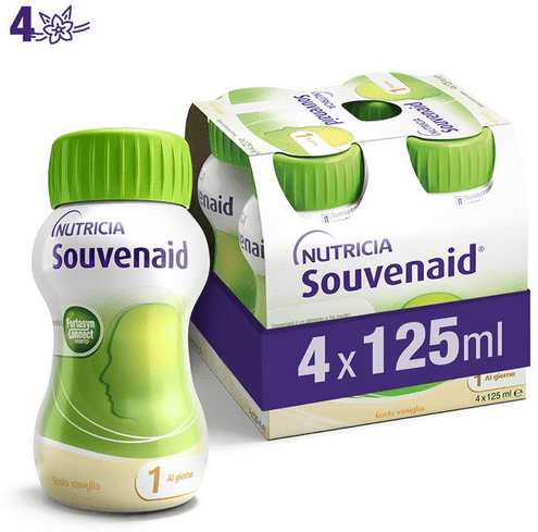 Souvenaid Alimento Dietetico a Fini Medici Speciali Gusto Vaniglia 4x125 ml