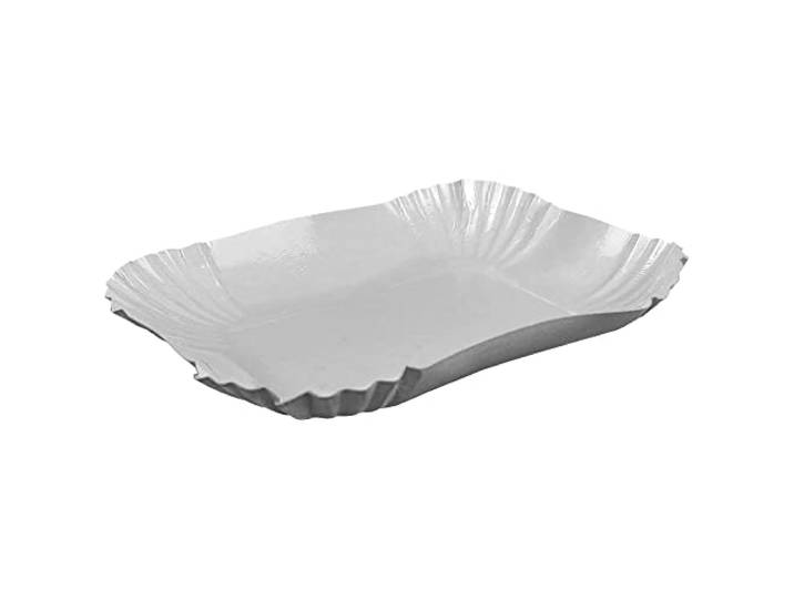 Gastro-Bedarf-Gutheil 1000 Weiße einweg Pappschalen Pappschüsseln für z.B Currywurst und Pommes Pappteller 13x18x3cm