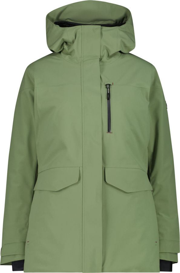 Funktionsparka CMP "WOMAN LONG JACKET FIX HOOD", Damen, Gr. 44, grün tea, Obermaterial: 100% Polyester. Futter: 100% Polyester. Wattierung: 100% Polyester, Jacken Funktionsparka, Winddicht,Wasserdicht, Getapte Nähte, Wärmende Wattierung