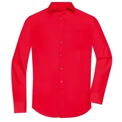 Herrenhemd Poplin Langarm JN678, tomaten-rot, Größe XXL - rot - XXL