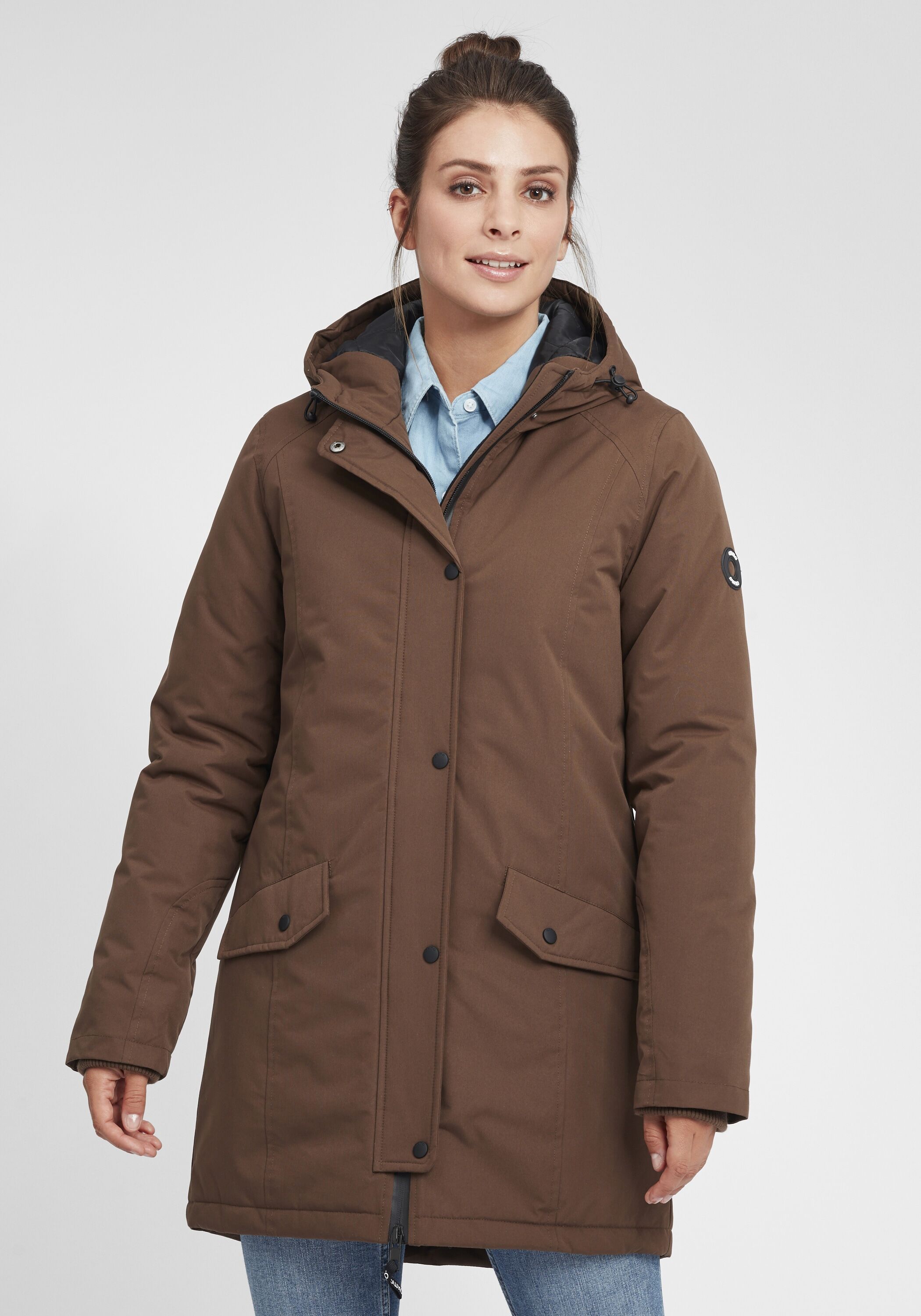 Parka OXMO "Parka OXTamila", Damen, Gr. XS, braun (carafe), Obermaterial: 100% Polyester PES., Mäntel Parka
