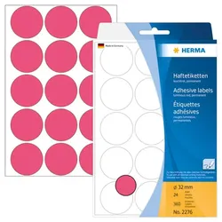 HERMA Klebepunkte Ø 32,0 mm leuchtrot