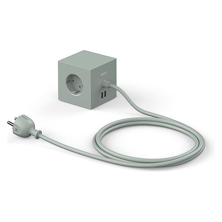 Avolt Square 1 Usbc 30W, 1.8M - Oak Green (3x, USB-C, 1.80 m) (SQ1-EUFC20-18OG)