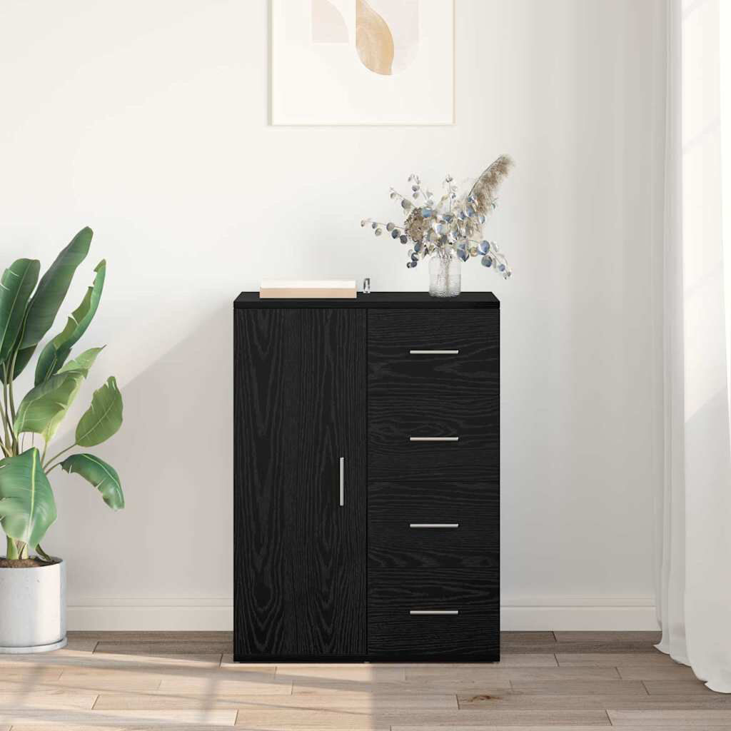 Lily Manor Sideboard Accent Chest Black Oak 80cm H X 59cm W X 39cm D