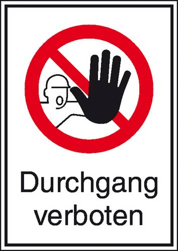 Verbotsschild Durchgang verboten, Hygiene und Abstand Aluminium (B x H) 131mm x 185mm DIN 4844-2 1St.