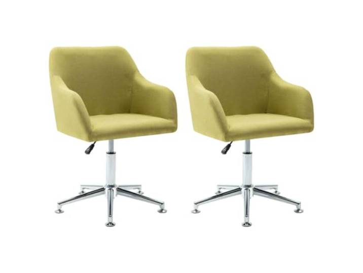 LMTYOENFG 2er Set Esszimmerstühle Drehbar Grün Polsterstuhl Verstellbar Ergonomischer Drehstuhl mit grünem Stoffbezug, höhenverstellbar für Esszimmer, Schlafzimmer und Home Office im 2er Set.