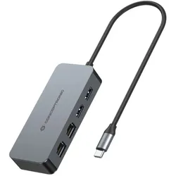 Conceptronic ABBY24G USB-C-auf-Dual-Port-Gigabit-Netzwerkadapter mit 2-Port-USB-Hub