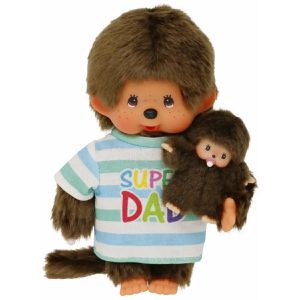 Monchhichi Kuscheltier 220960, Junge mit Kind, ab 2 Jahre, 20 cm