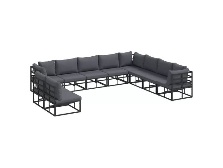 VidaXL - Garten-sofa aluminium, One Size, Schwarz