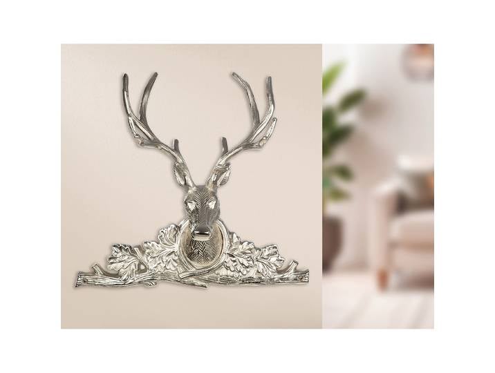 Déco murale tête de cerf Type B 35 x 54 x 14cm Argenté