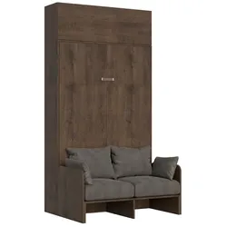 Itamoby Bett Kentaro Walnut Sofà 120 mit aufklappbarer Schrankwand Klappbett