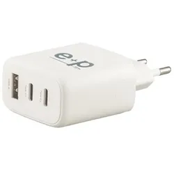 E+P USB-Schnell-Ladegerät 100-240V 3 Ports AC213 ws (65 W, 3 Ports), USB Ladegerät, Weiss