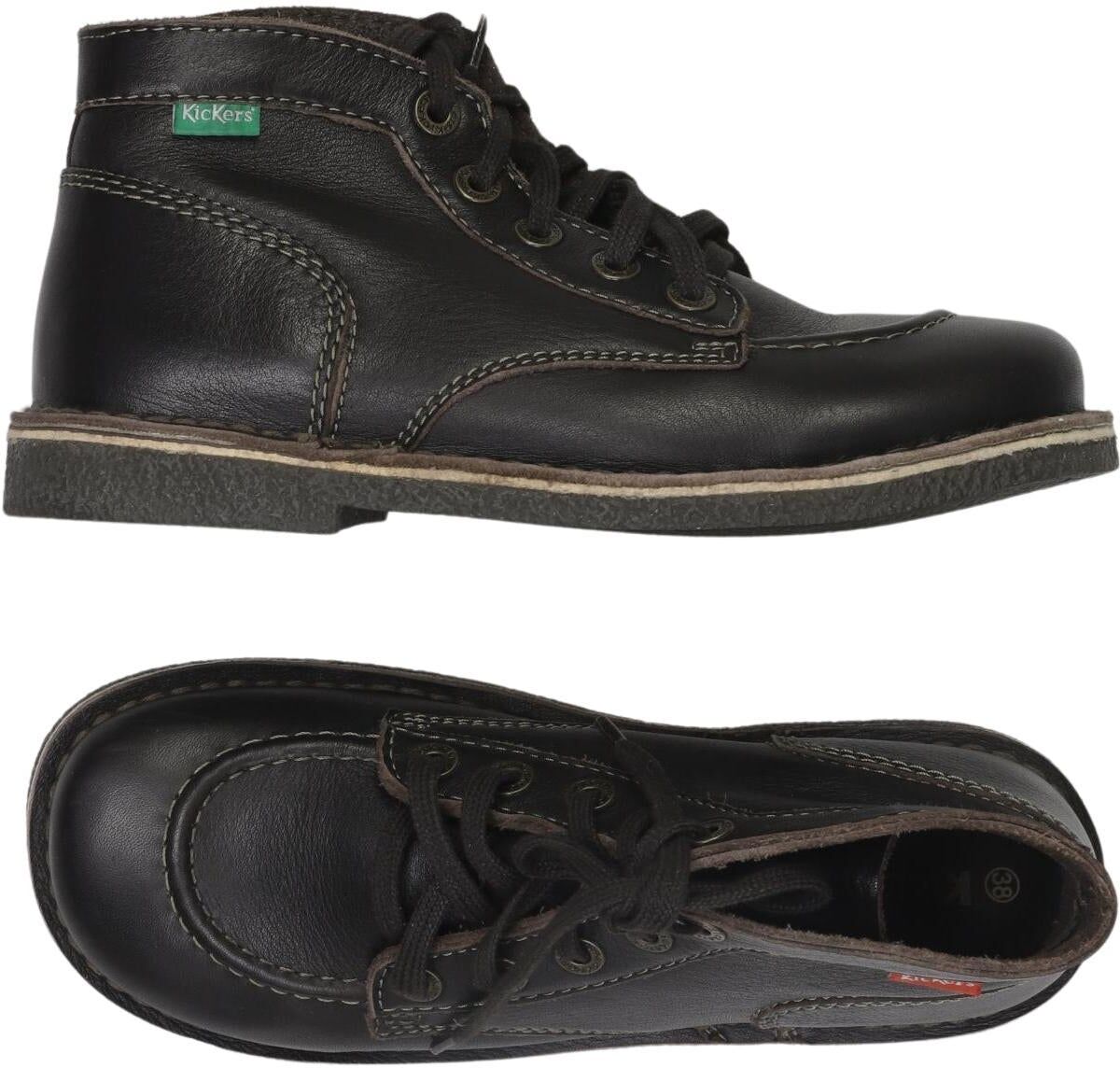 Kickers Damen Stiefelette, Schwarz, Gr. EU 38, Leder - Second Hand