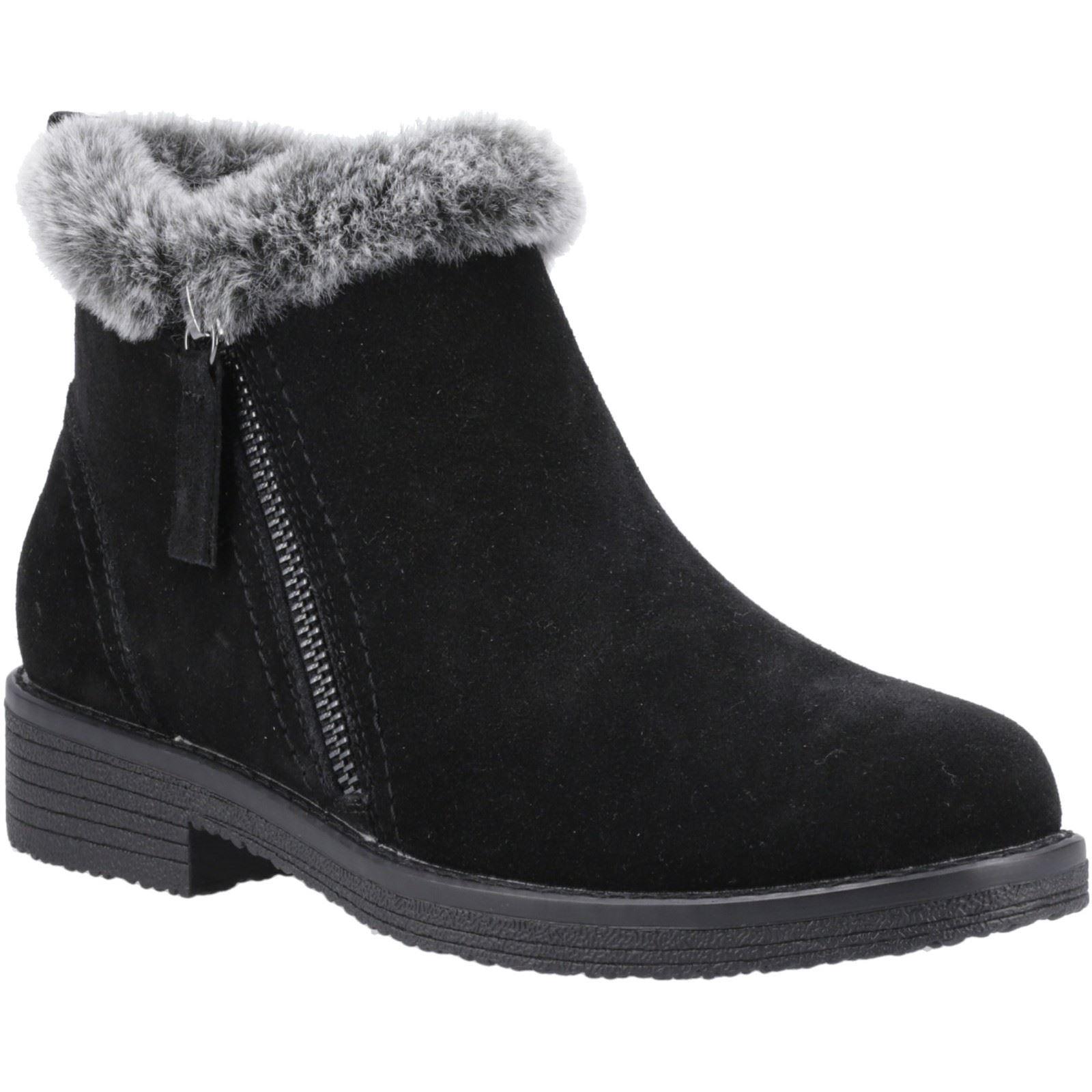 Hush Puppies Marnie Wildleder Damen Schwarz Winter Stiefeletten