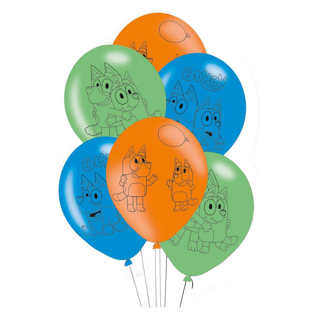 Bluey Luftballons, 6St. (6x) (9915385)