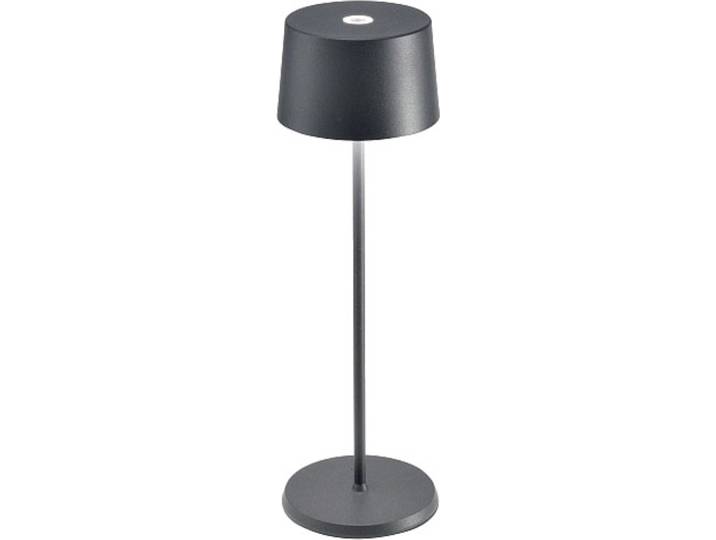 Zafferano Olivia Pro Tischlampe - Aufladbare LED Außenlampe - 35,5 cm - Grau