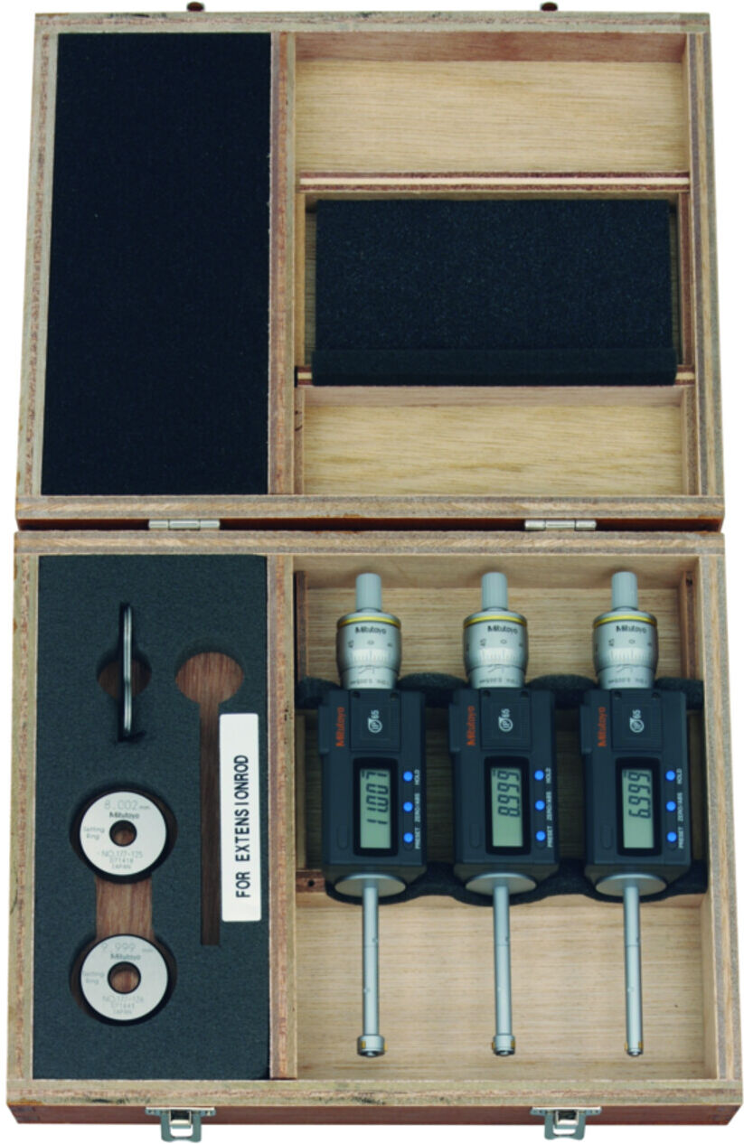 Mitutoyo Digitale 3-Linien Innenmessschr. im Satz 6-12mm, komplette Einheit, IP65, Ti-Legierung (468-981)