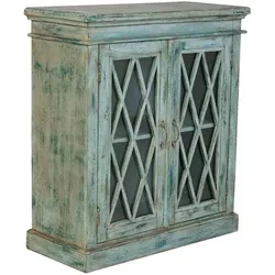 SIDEBOARD aus Holz und Glas mit 2 Türen 90x40x100 cm
