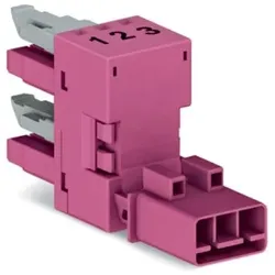 Wago 890-1663 h-Verteiler,3-polig,Kod. B,pink 8901663  - 50 Stück
