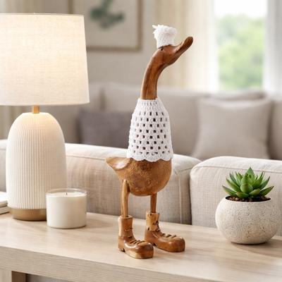 Sagebrook Home "Decorative Wooden Duck Figurine Sculpture - 19.5"""