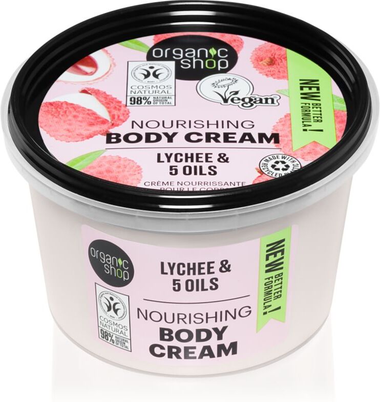 Organic Shop Lychee & 5 Oils crème pour le corps traitante 250 ml