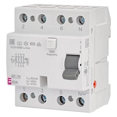 Eti Residual current relay EFI6-P4 A, 4P, 40 A, 415 V, 30 mA (59568722)