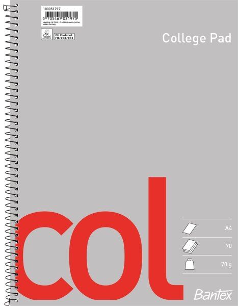 Bantex Col Kollegieblok   A4+   Blank