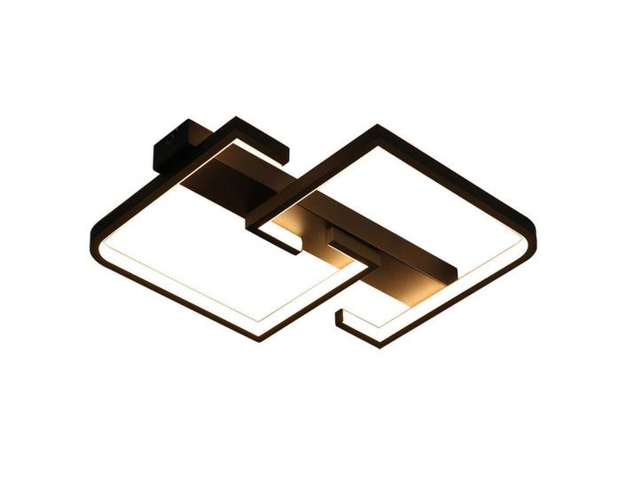 Nettlife Led-Deckenleuchte Amalfrieda 30/25/5 cm, Schwarz, Metall, LED integrated, 25x5x30 cm, Lampen & Leuchten, LED Beleuchtung, LED-Deckenleuchten
