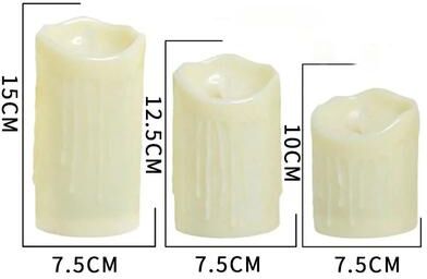 Uplift Essentials Flameless LED Candle Light Realistic Flickering Plastic Candle For Home Wedding And Party Decor 4.9 In (12.5 Cm)