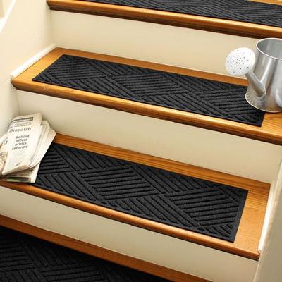 Bungalow Dba Matterly Diamonds Stair Treads Set of Four, Set of Four, Charcoal