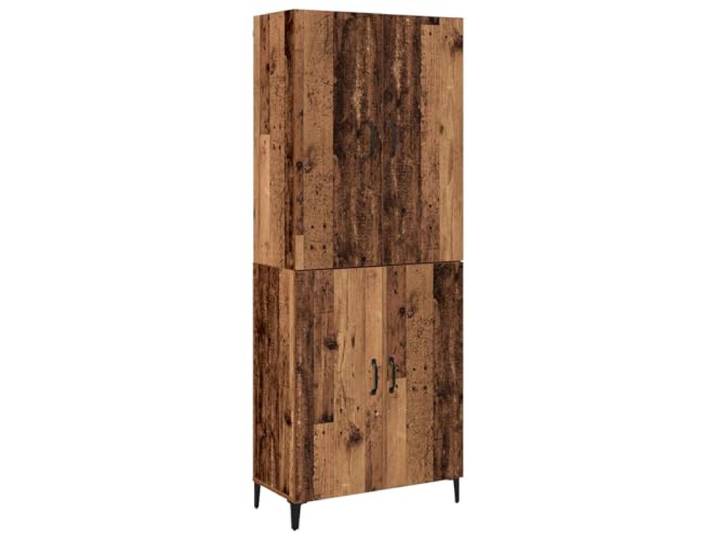 TEKGHUT Highboard 2 STK. Altholz 69,5 x 34 x 180 cm Holzwerkstoff Regalböden, Scharniertüren, D-Griffe, stabiler Rahmen, Esszimmer, Wohnzimmer, Holzwerkstoff