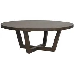 Couchtisch Boxford aus Eiche Furnier, modern rund, Braun, 110 cm Durchmesser, Rowico