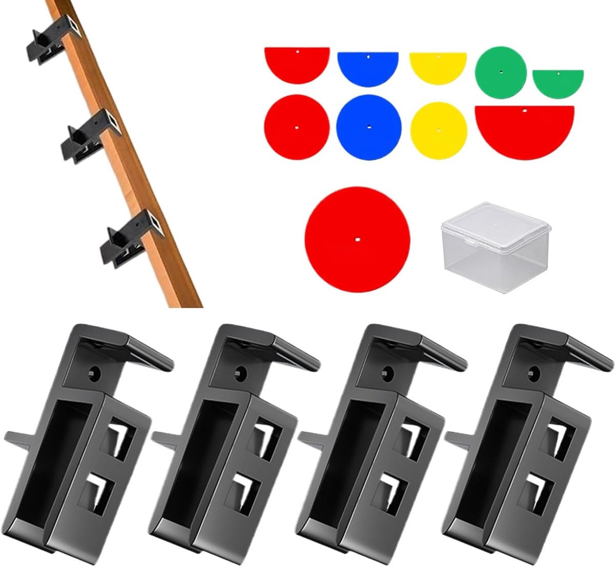 Kast Planken Clips Verbindingsklemmen Zwart - 4 Delige Set voor Schroefvrije Meubel Reparatie