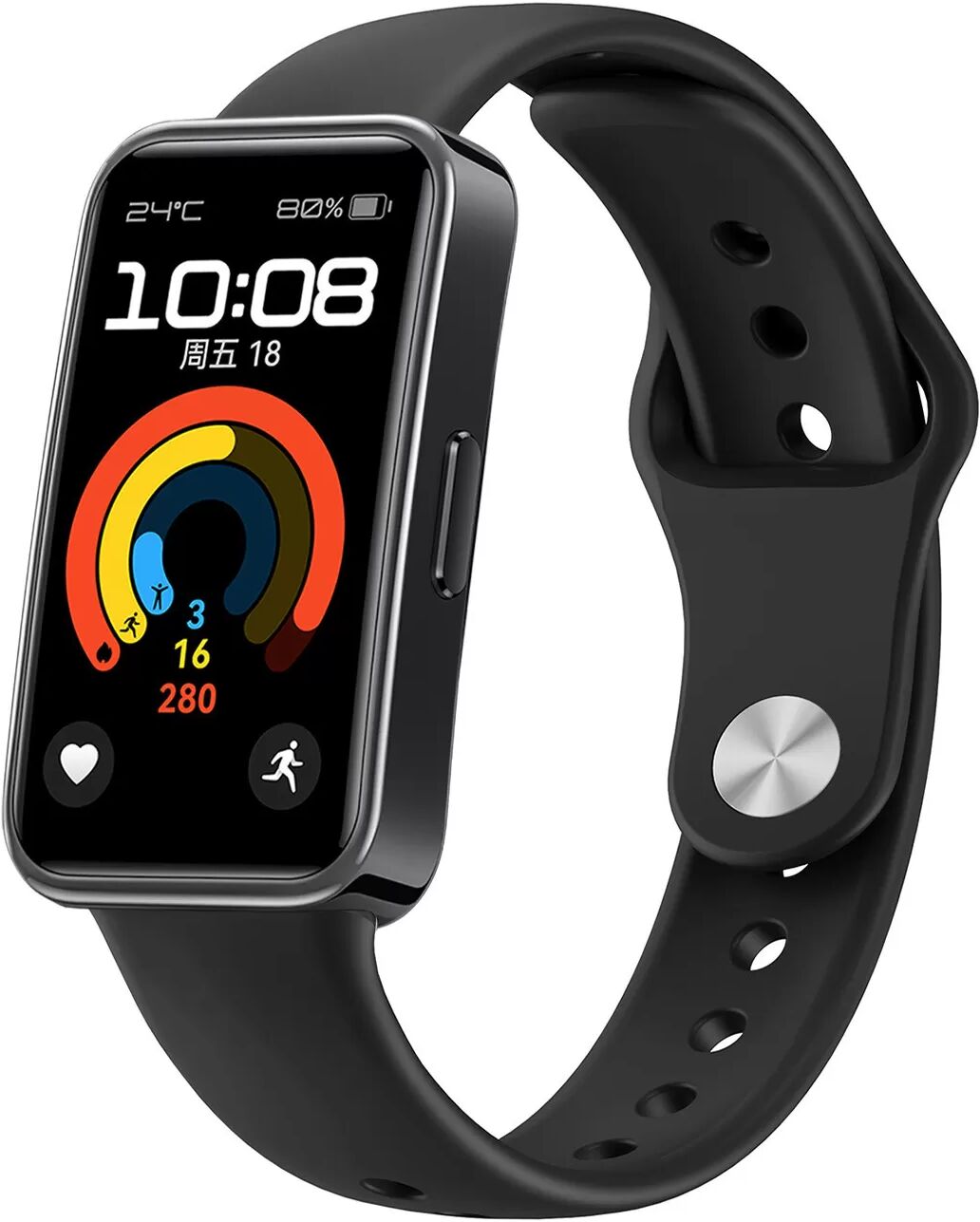 INF Premium Huawei Band 8 Silikonarmband: Komfort & Stil Schwarz