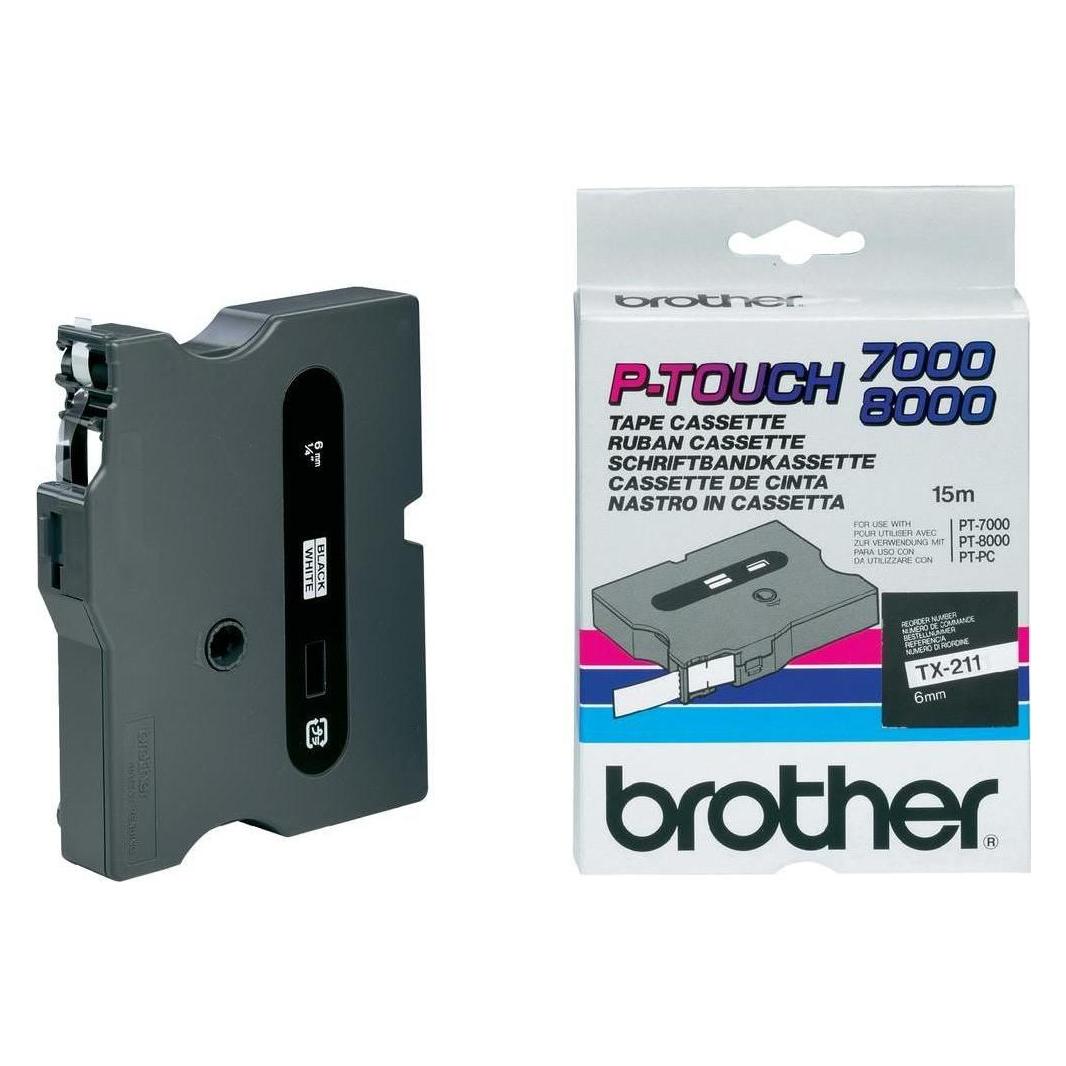 Brother Tx-211 (0.60 cm, Schwarz, Weiss) (TX-211)