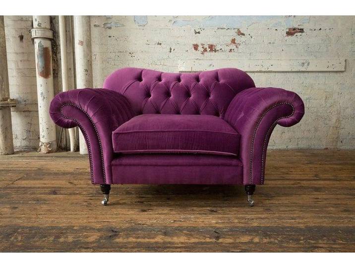 Xlmoebel Chesterfield-Sofa Chesterfield Design Sofa 1-Sitzer Luxus Textil Couch #131, Made in Europa