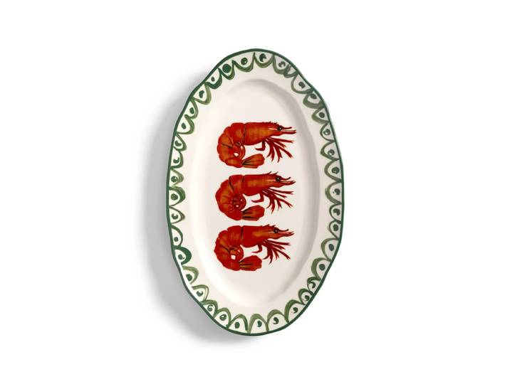 &klevering - Sirène Servierplatte, Shrimp, 34,5 cm, mehrfarbig