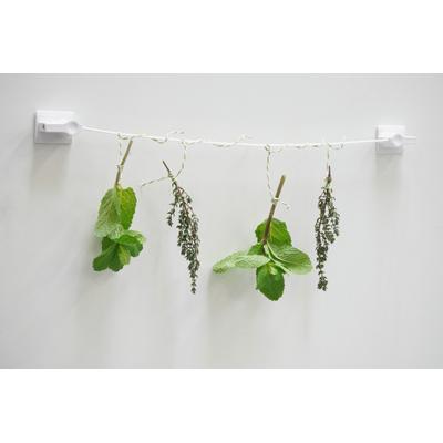 Seilspanngarnitur GARDINIA "Klebe-Seilspannvitrage", weiß, H:150cm L:150cm, Kunststoff, Gardinenbefestigungen, Alternative zu Vitrage- oder Caféhausstangen