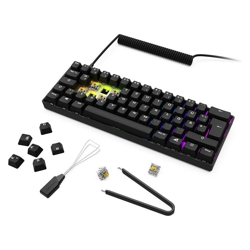 Sharkoon SGK50 S4 Gen2 PBT bk Gateron GPRO yellow DE (DE, Kabelgebunden) (4044951041930)