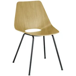 THONET S 661 Stahlrohrstuhl | Edelholz Eiche | Gestell schwarz matt