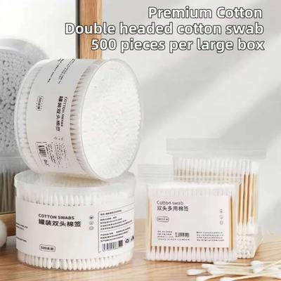Inspired Finds Chlorine Free Wooden Cotton Swabs Double Headed Hypoallergenic Makeup And Gentle Cleaning Swabs (500 1000 2000PCS) clean Version 500pcs