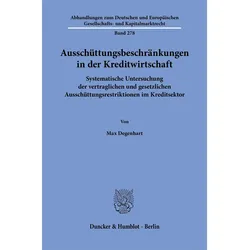 Ausschüttungsbeschränkungen in der Kreditwirtschaft, Fachbücher von Max Degenhart