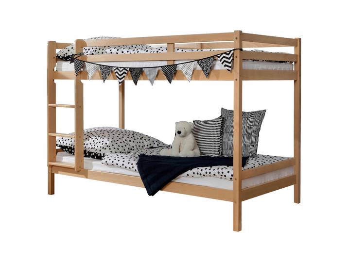 Livetastic Etagenbett Ticaa 936459 Rene, Buchefarben, Holz, Buche, vollmassiv, Höhe ca. 16 cm, 90x200 cm, nur für Rollroste geeignet, Babymöbel & Kindermöbel, Kinderzimmer & Jugendzimmer, Stockbetten