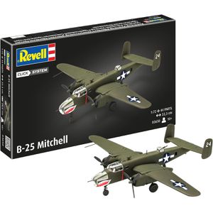 Revell Modellbausatz B-25 Mitchell Click-System, 44 Teile, Level 2, ab 10 Jahre, Maßstab 1:72