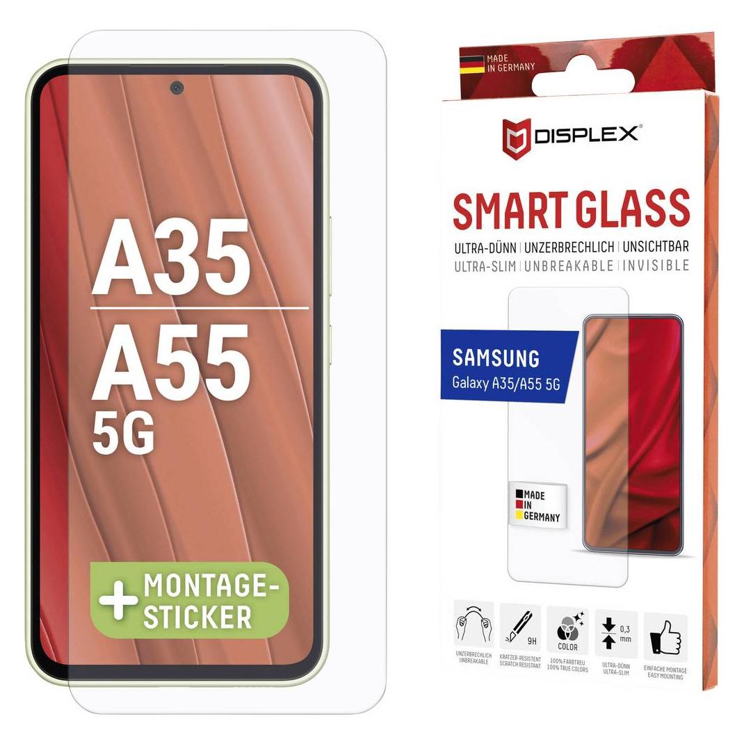 Displex Smart Glass, Displayschutzfolie (1 Stk., Samsung Galaxy A35, Samsung Galaxy A55) (01943)